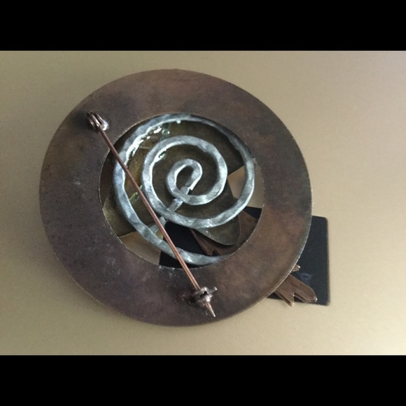 Copper shooting star brooch handmade - Picture 3 of 4